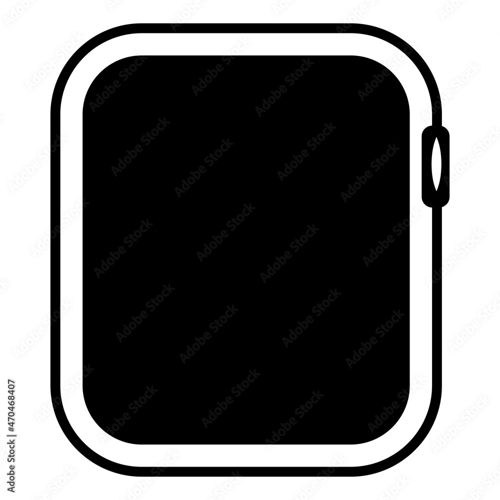 Smart watch vector template. Monochrome illustration on a white background Smart watch vector template. Monochrome illustration on a white background