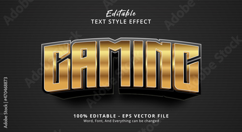 Editable text effect, Gaming text on bold text style display
