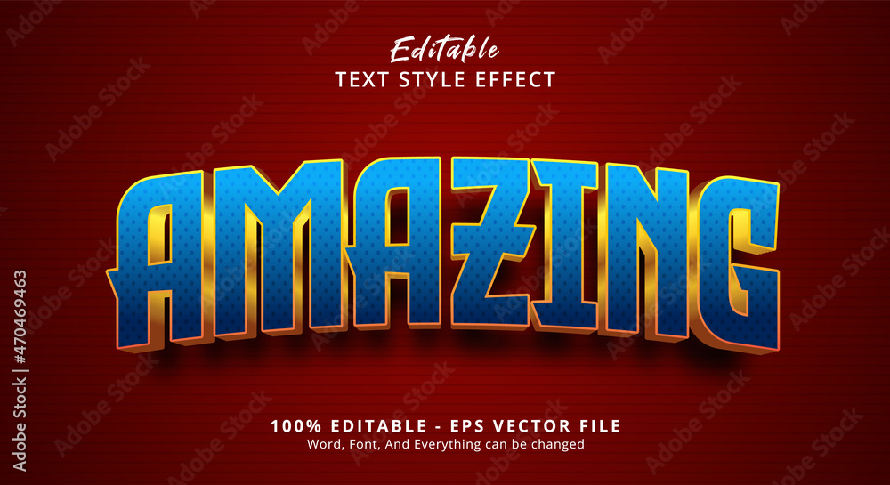 Editable text effect, Amazing text on red background style effect