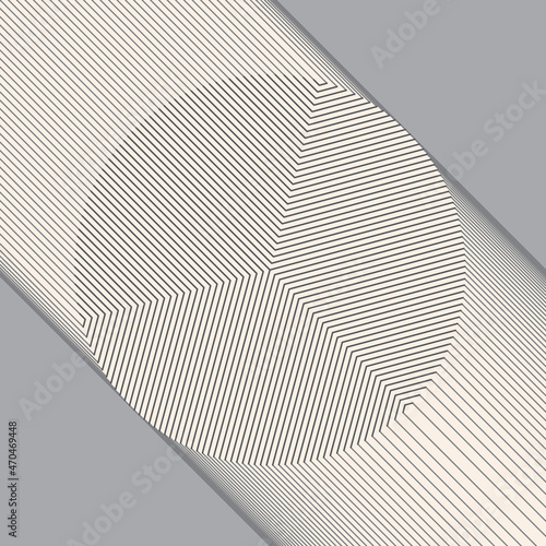 Moving circle in tube. Optical art lines illustration.