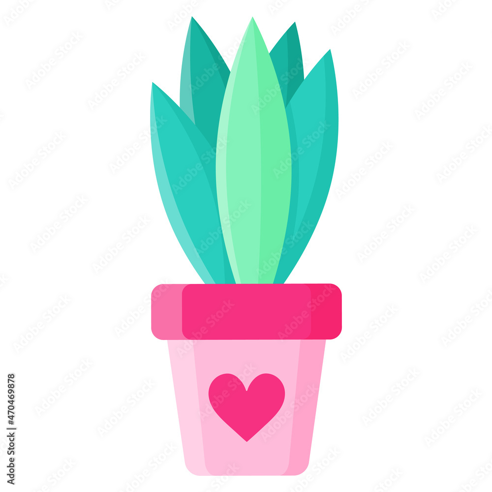 Pink flower pot with cactus or succulent or aloe without thorns Pink flower pot with cactus or succulent or aloe without thorns