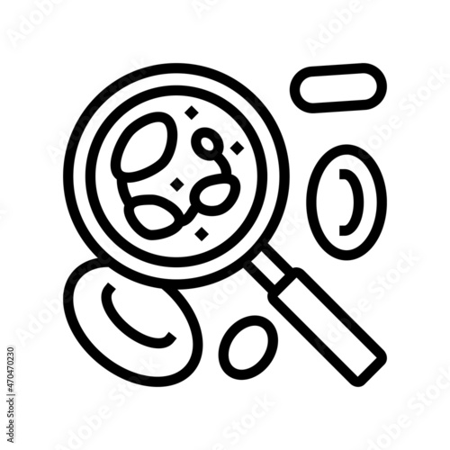 megaloblastic anemia researching line icon vector. megaloblastic anemia researching sign. isolated contour symbol black illustration photo