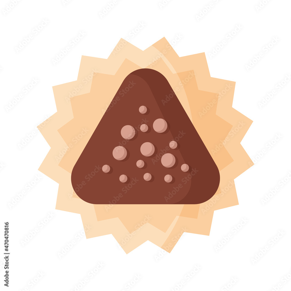 Triangle chocolate truffle with icing Triangle chocolate truffle with icing
