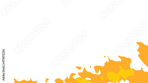 シンプルなエフェクト風の炎のフレーム_オレンジ_イラスト素材_16:9