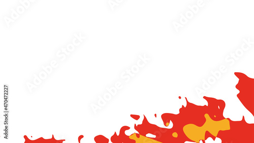 シンプルなエフェクト風の炎のフレーム_赤_イラスト素材_16:9