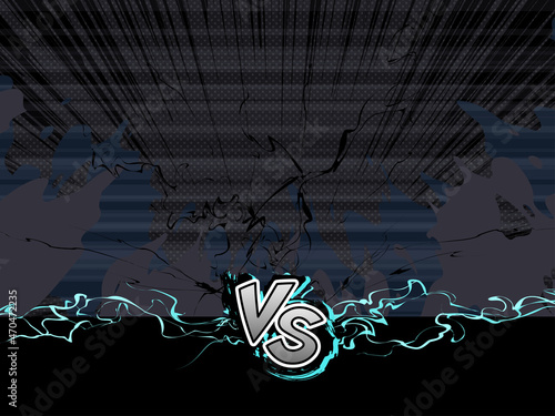 VS_バトルの背景イラスト_対決_黒