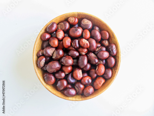 Chestnuts in a wooden bowl
