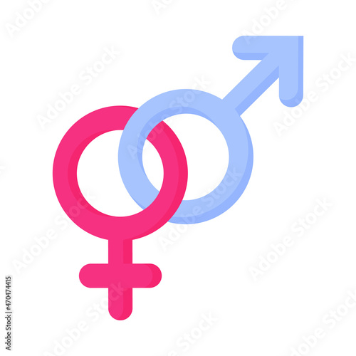 Pink and blue gender symbol of hetero.