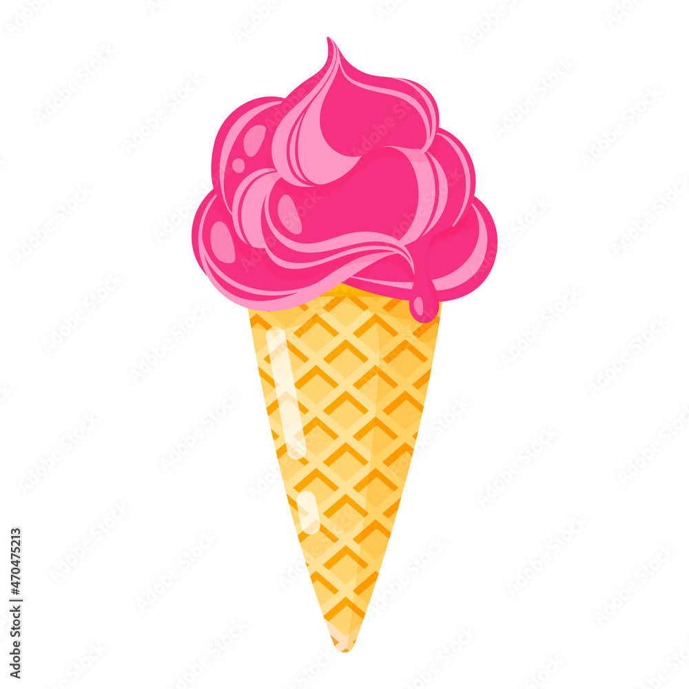 Pink Ice cream cone or sundae.