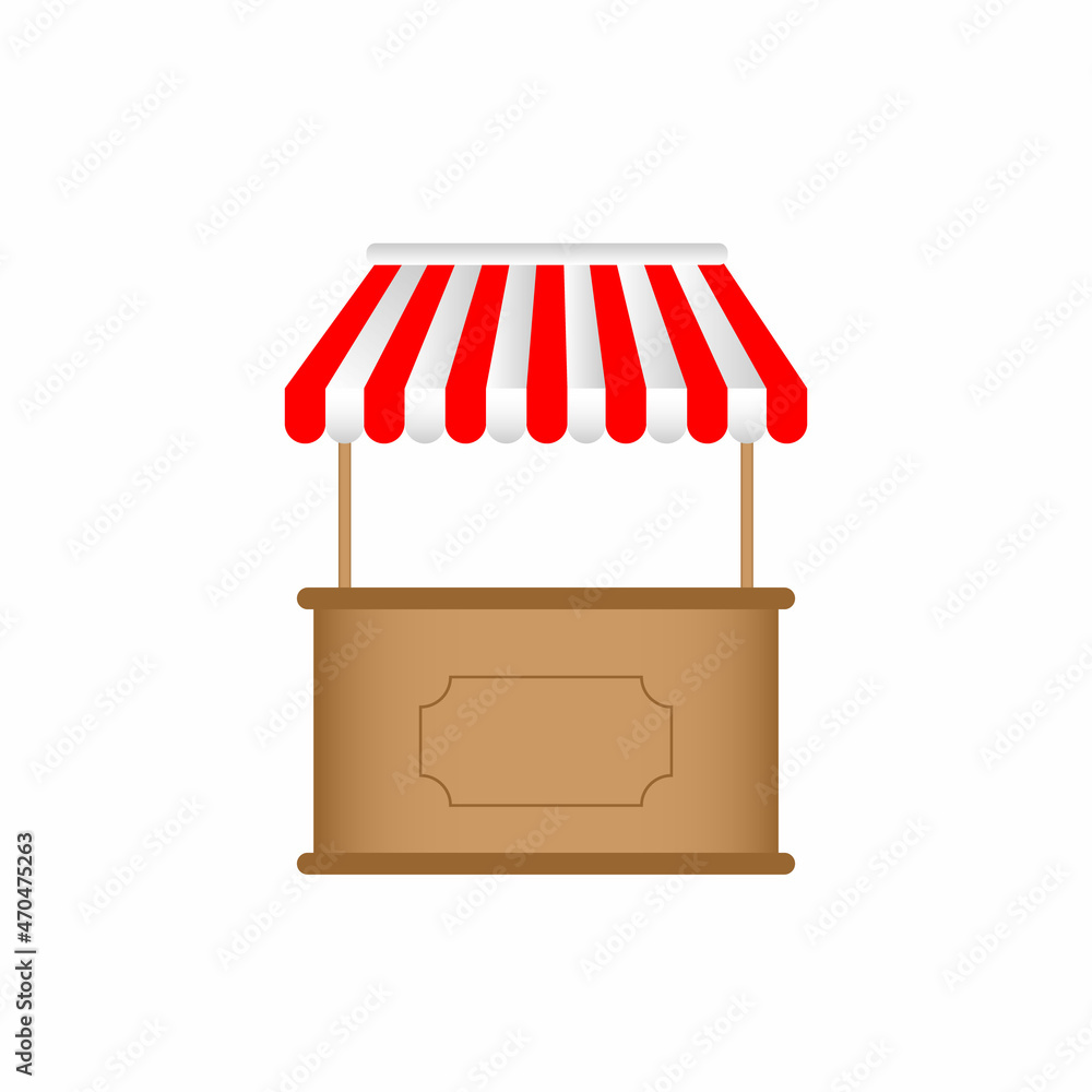 Empty market stall vector design illustration isolated on white background