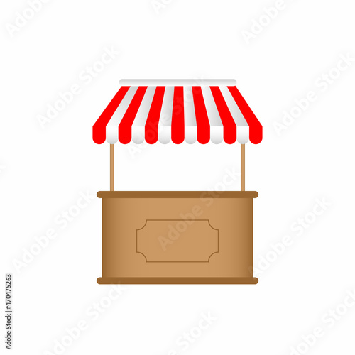 Obraz na płótnie Empty market stall vector design illustration isolated on white background w salonie