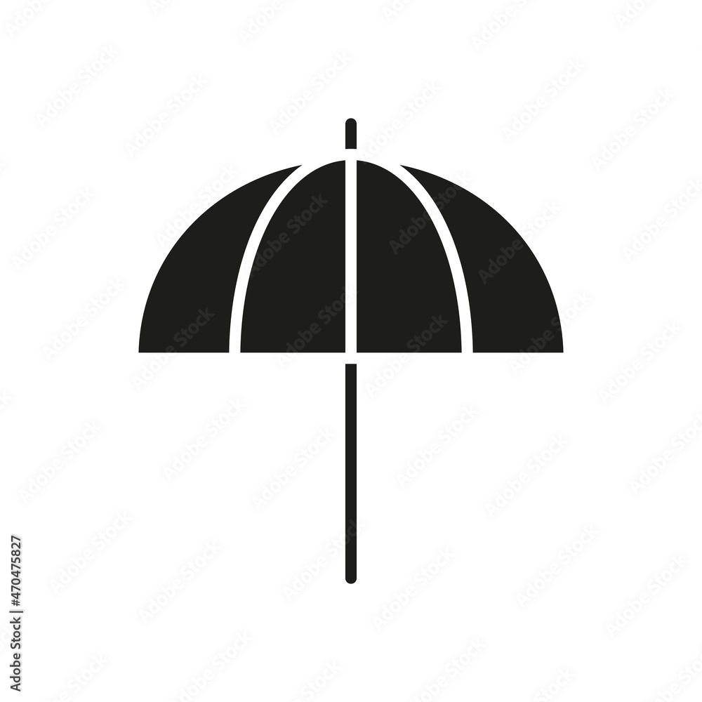 Beach umbrella black icon. Vocations summer silhouette concept. Vector holidays illustration isolated on white. Beach umbrella black icon. Vocations summer silhouette concept. Vector holidays illustration isolated on white.