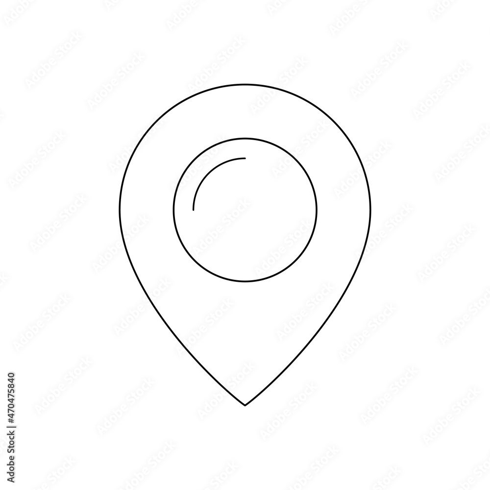 Location line icon. Map pin symbol. Vector illustration isolated on white. Location line icon. Map pin symbol. Vector illustration isolated on white.
