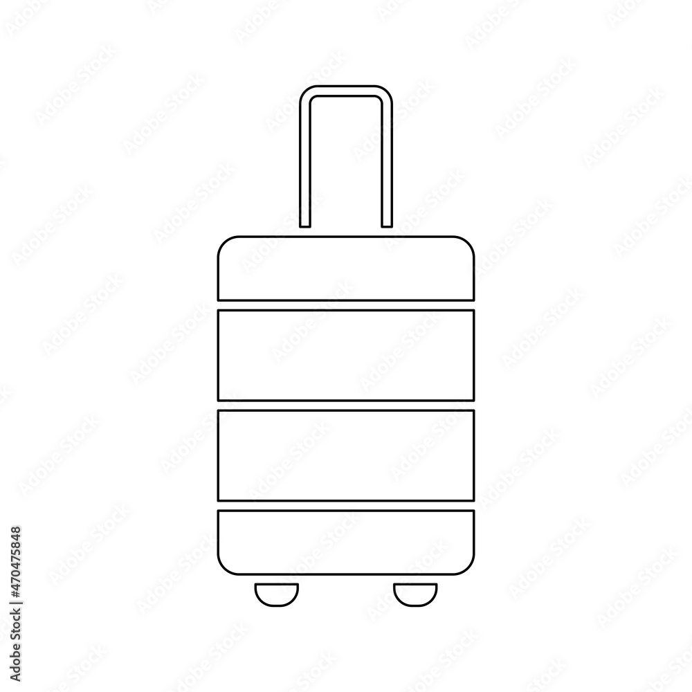 Suitcase line icon. Travel luggage linear symbol. Vector isolated on white.