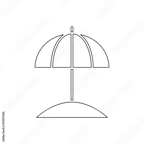 Beach umbrella line icon. Vocations summer outline concept. Vector holidays illustration isolated on white.