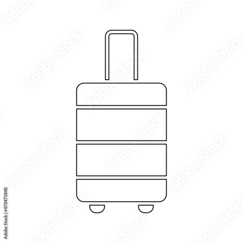 Suitcase line icon. Travel luggage linear symbol. Vector isolated on white.