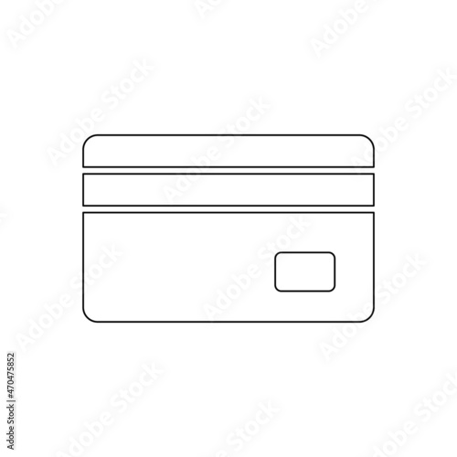 Credit card line icon. Debt bank outline card. Vector isolated on white.