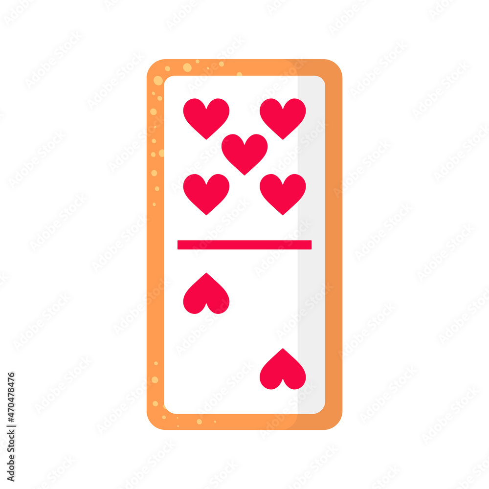 Domino five by two hearts bone cookie with heart for Valentine's Day or wedding. Domino five by two hearts bone cookie with heart for Valentine's Day or wedding.