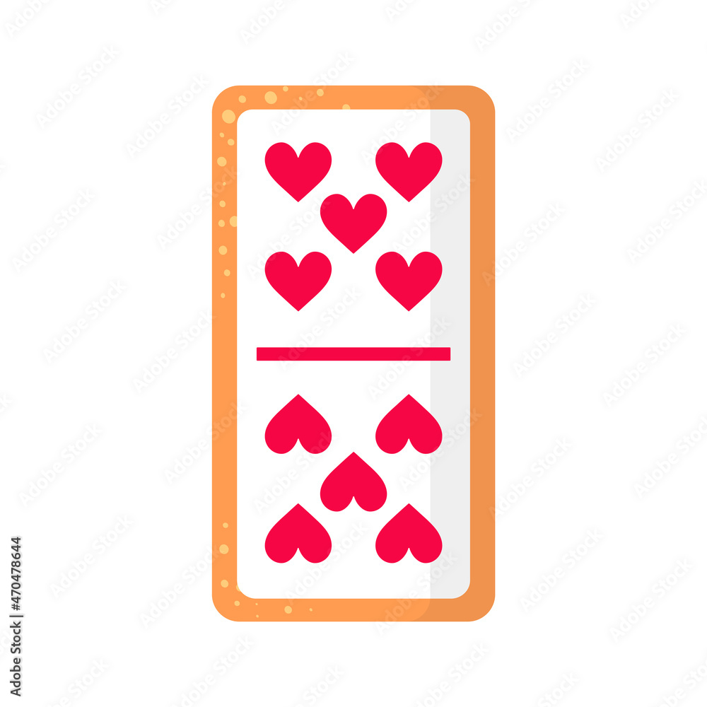 Domino five by five hearts bone cookie with heart for Valentine's Day or wedding. Domino five by five hearts bone cookie with heart for Valentine's Day or wedding.