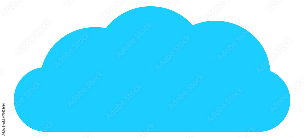 Blue cloud icon. Abstract minimalistic weather symbol Blue cloud icon. Abstract minimalistic weather symbol