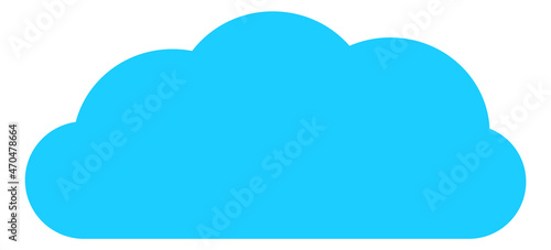 Blue cloud icon. Abstract minimalistic weather symbol