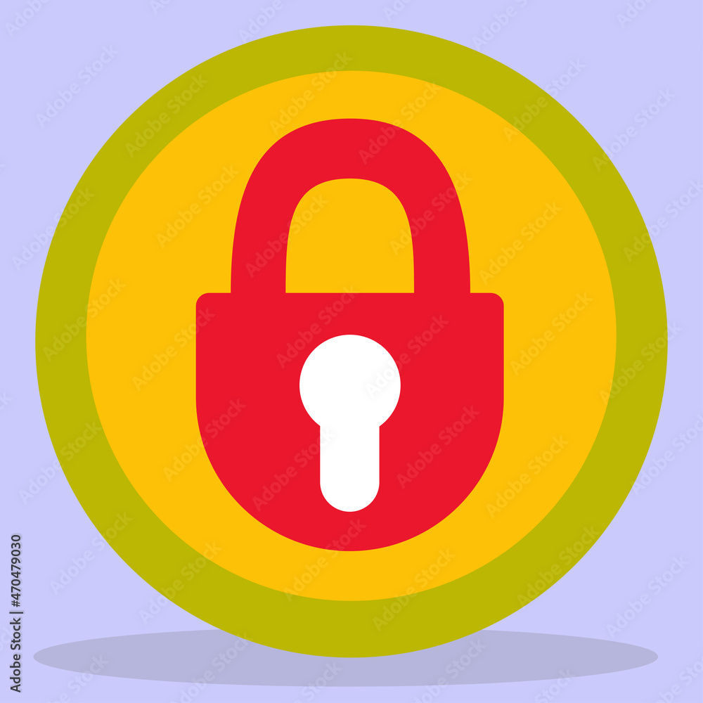 Flat Keyhole icon. A symbol inside a circle, a lock with a keyhole. Flat Keyhole icon. A symbol inside a circle, a lock with a keyhole.