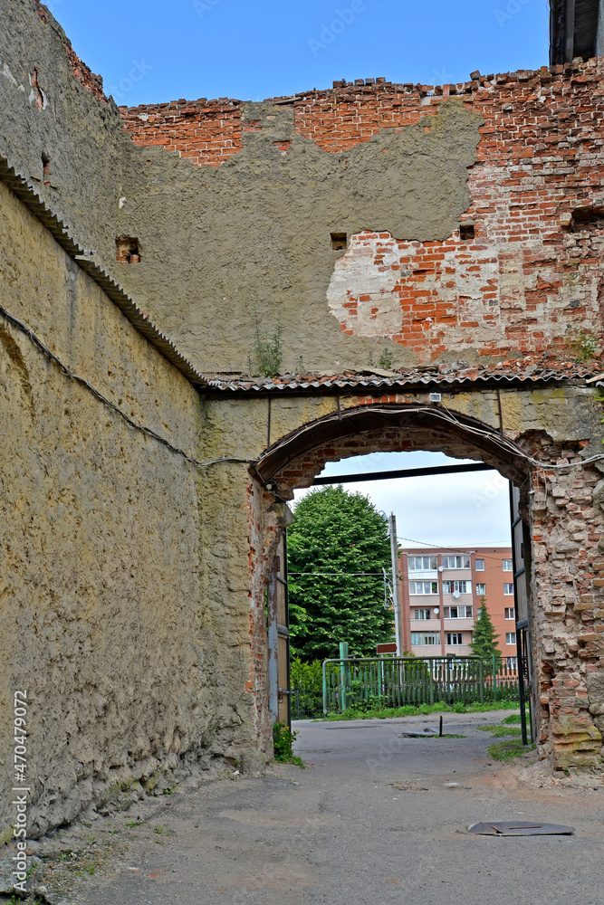 The gate of the order castle Labiau, XIII century. Polessk, Kaliningrad region