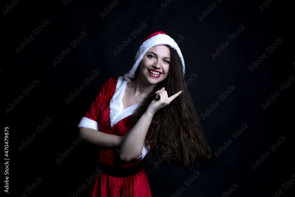 Ragazza vestita da Babbo Natale Ragazza vestita da Babbo Natale