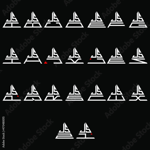 JSA to JSZ letter logo creative design, Multiple triple letter logo design