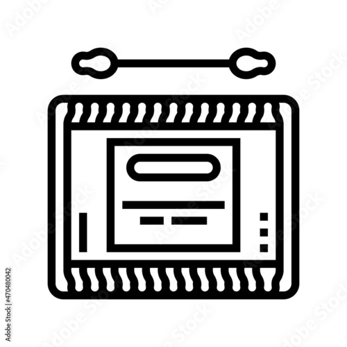 baby cotton swabs line icon vector. baby cotton swabs sign. isolated contour symbol black illustration
