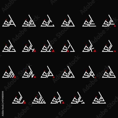 JSA to JSZ letter logo creative design, Multiple triple letter logo design
