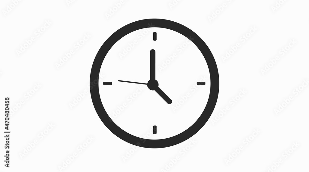 Clock Icon. Vector editable isolated flat illustration of a clock Clock Icon. Vector editable isolated flat illustration of a clock