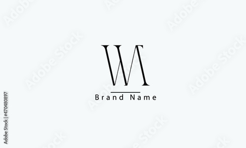 WA AW W A abstract vector logo monogram template