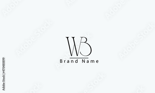 WB BW W B abstract vector logo monogram template