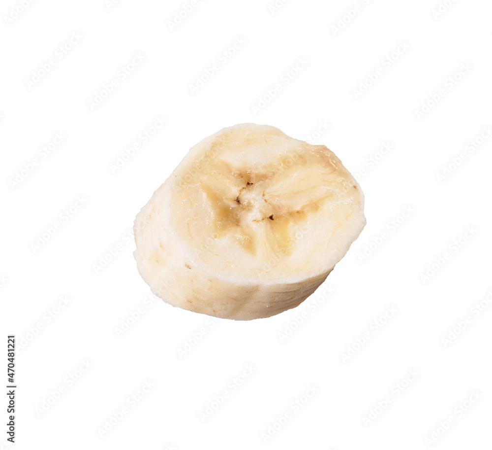 Slice of banana isolated on a white background Slice of banana isolated on a white background