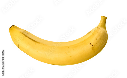  Single banana isolated on a white background
