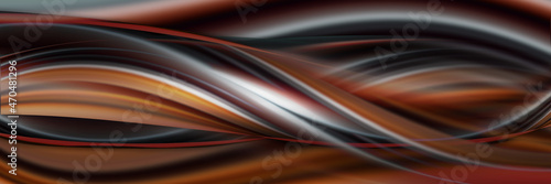 Multi-colored wavy lines. Panoramic background for design.