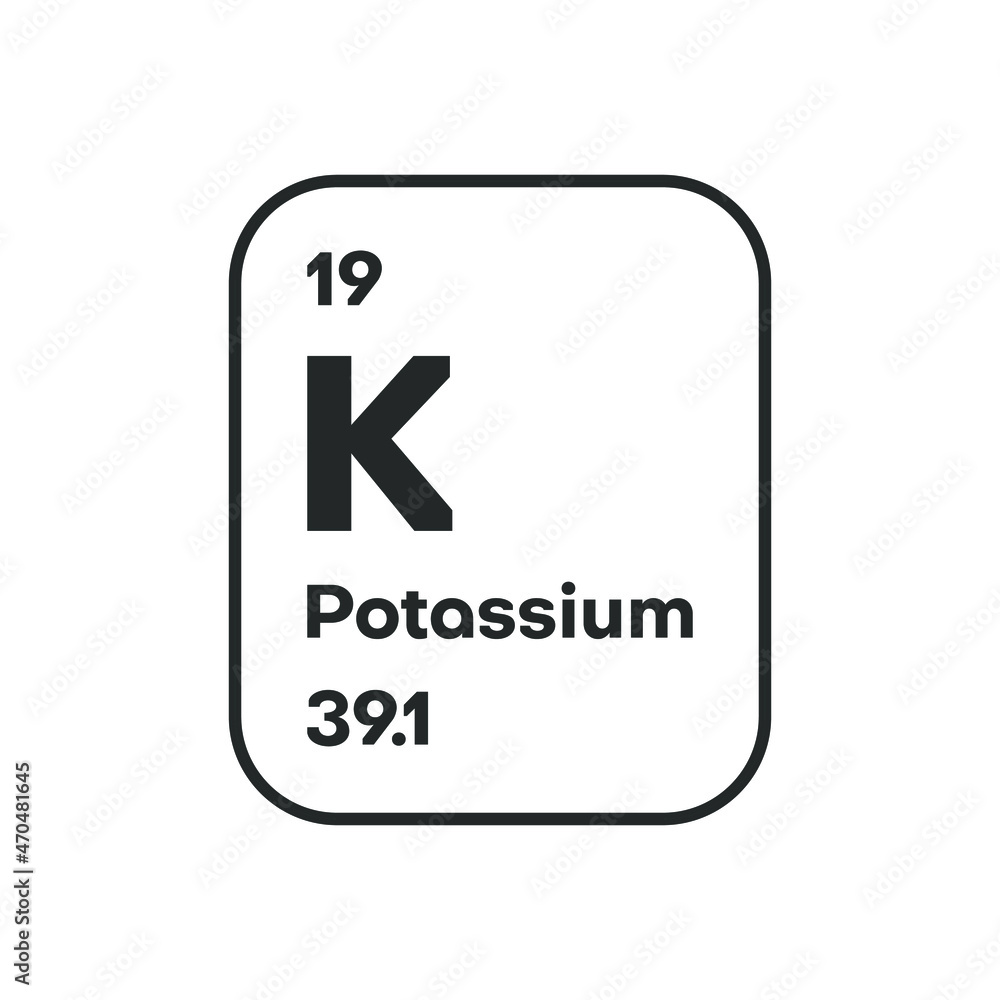 Symbol of chemical element Potassium as seen on the Periodic Table of the Elements, including atomic number and atomic weight. Vector illustration Symbol of chemical element Potassium as seen on the Periodic Table of the Elements, including atomic number and atomic weight. Vector illustration