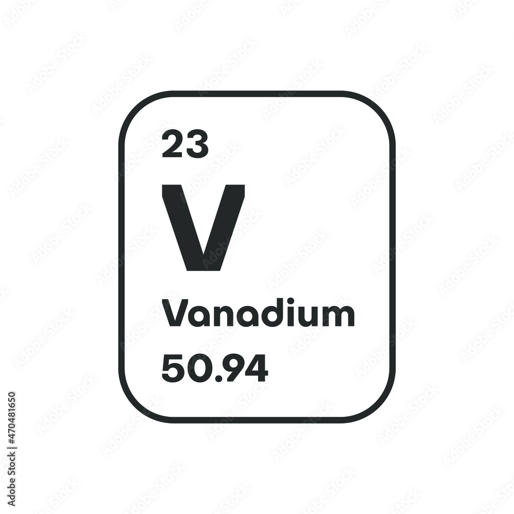 Symbol of chemical element Vanadium as seen on the Periodic Table of the Elements, including atomic number and atomic weight. Vector illustration Symbol of chemical element Vanadium as seen on the Periodic Table of the Elements, including atomic number and atomic weight. Vector illustration