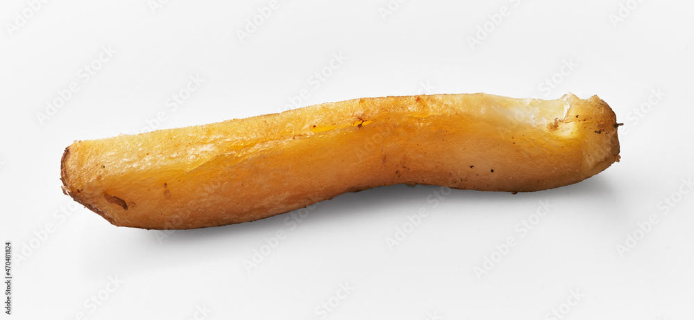 Single slice of baked potato isolated on a white background Single slice of baked potato isolated on a white background