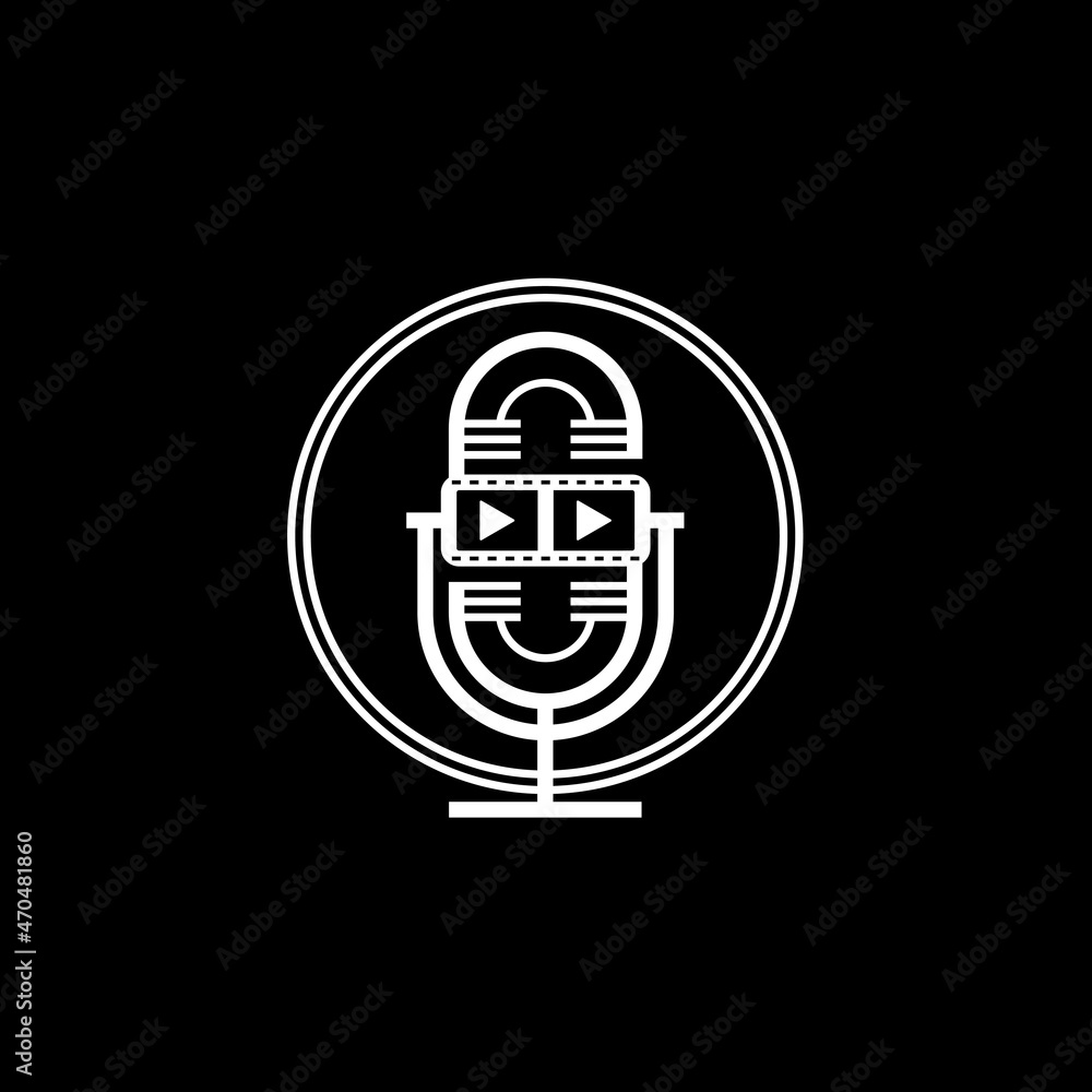 Letter S logo design with microphone or podcast logo design concept, Logo, Vector, Illustration Letter S logo design with microphone or podcast logo design concept, Logo, Vector, Illustration