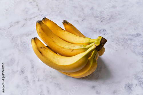  Bunch of bananas on a marble table