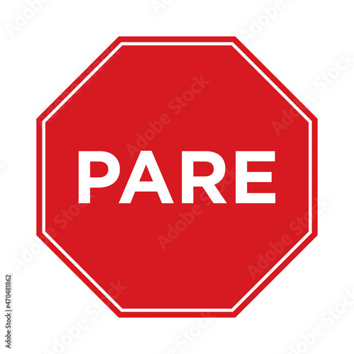 Pare - señal de tránsito en español