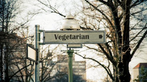 Street Sign to Vegetarian