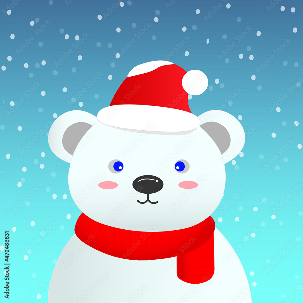 Christmas card with cute bear Christmas card with cute bear