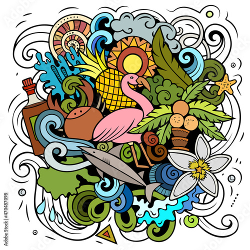 Bahamas cartoon vector doodle illustration