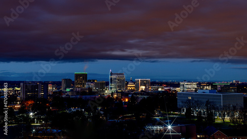 Blue hour night sky over Boise Idaho