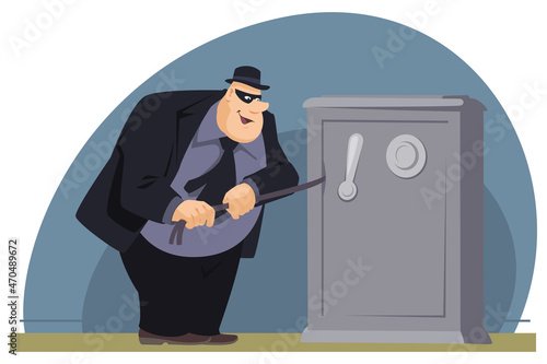 Robber with bag of loot. Illustration for internet and mobile website.