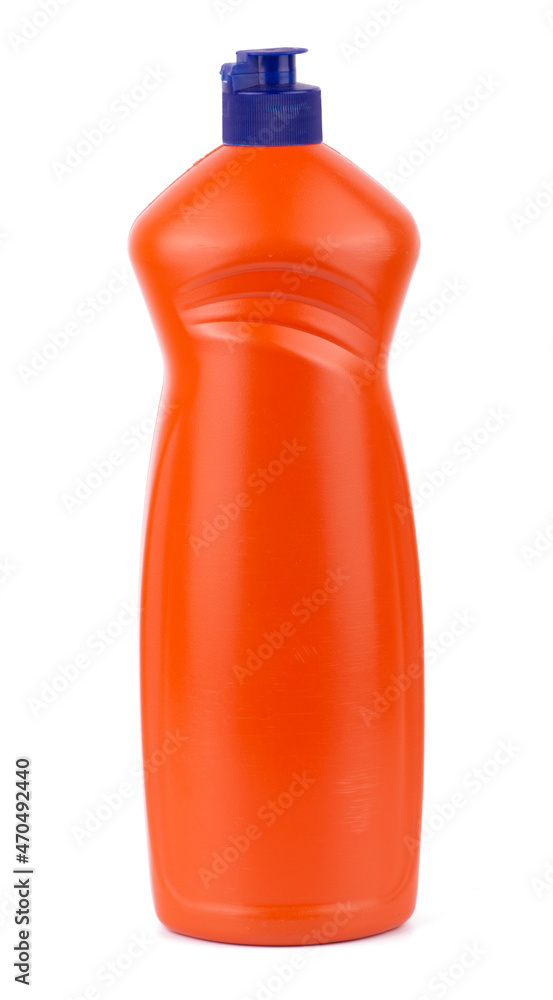 Red plastic bottle Isolated on a white background Red plastic bottle Isolated on a white background