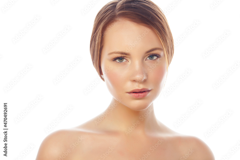 spa picture attractive lady young red hair isolated on white background spa picture attractive lady young red hair isolated on white background